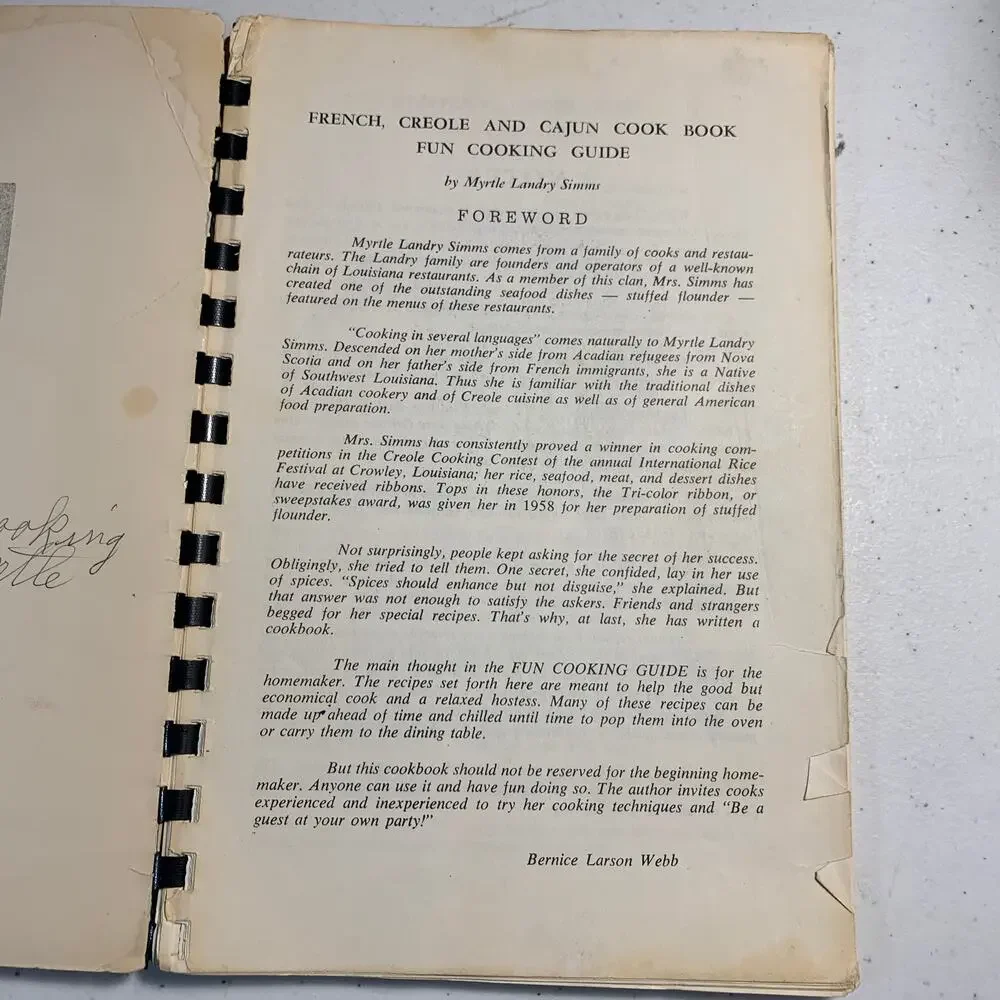 SIGNED 1968 cookbook Cooking Guide Young Brides Homemakers French Creole Cajun